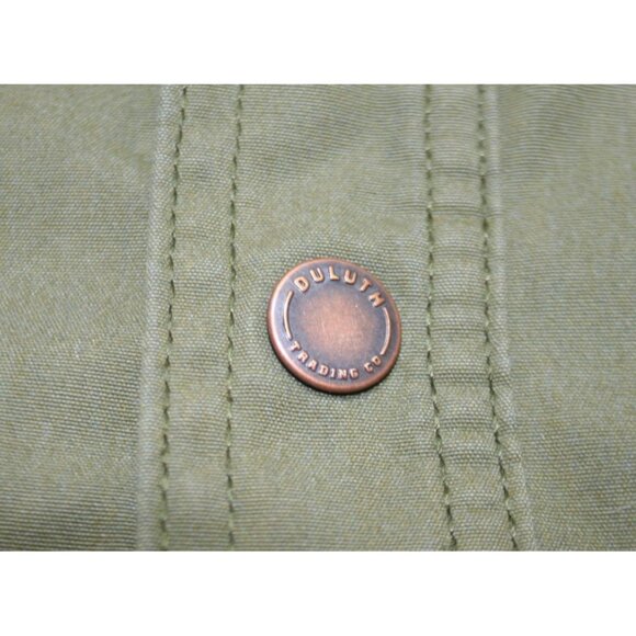 Duluth Trading Mens Warden Waxed Canvas Shirt Jac Green XL Chore Jacket Workwear - Picture 6 of 13